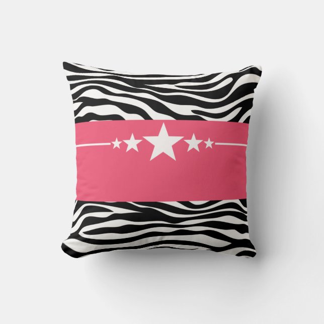Rosa Sassy Star Zebra Pillow Kudde (Framsida)