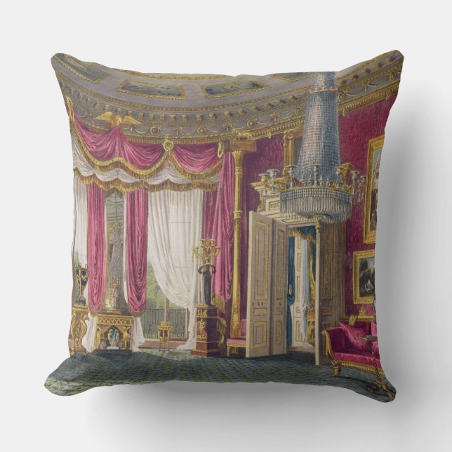 Rosa satängteckningrum (understödja beskådar), kudde (Framsida)