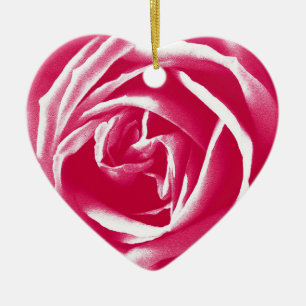 Rosa satatin ro print julgransprydnad keramik