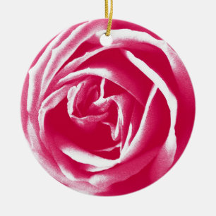 Rosa satatin ro print julgransprydnad keramik