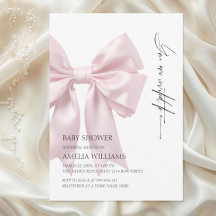  Rosa Satin Bow Baby Shower