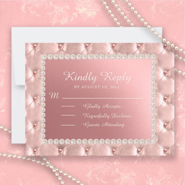 Rosa Satin Pearls Quinceañera OSA Postcard Vykort (Skapare uppladdad)