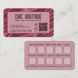 Rosa Satin QR Code Reward Affärskort Visitkort