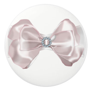Rosa satinbåge med diamanter elegant knopp