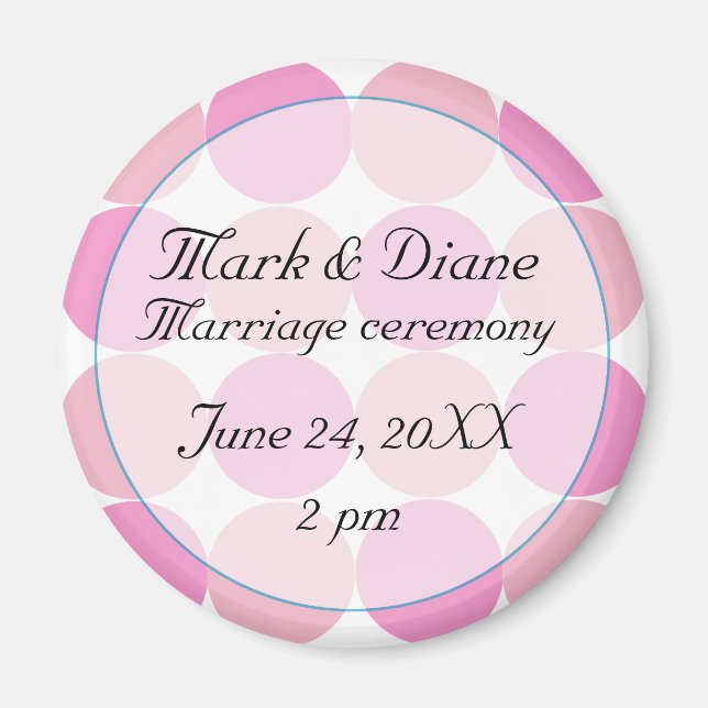 Rosa Save the Date Magnet (Framsidan)