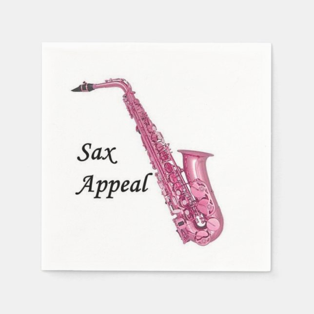 Rosa Sax Cocktail Papper Napkins Pappersservett (Framsidan)