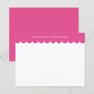 Rosa Scallop Gräns Modern Stationery Note-kort Inbjudningar