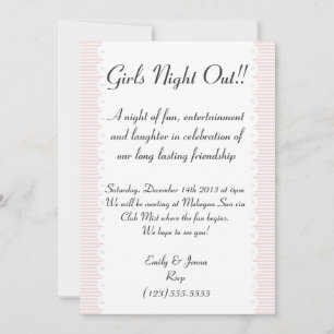 Rosa Scalloped Girls Night Out-inbjudan Inbjudningar