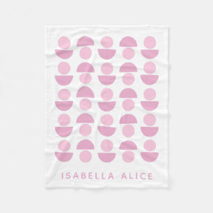 Rosa Scandinavian Modern Geometric Monogram Namn Fleecefilt