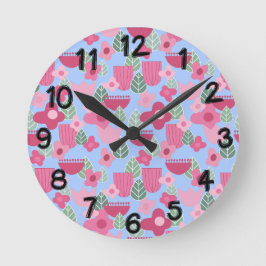 Rosa Scandinavian Vår Rund Klocka