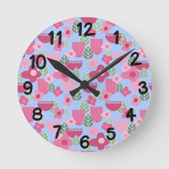 Rosa Scandinavian Vår Rund Klocka (Framsida)