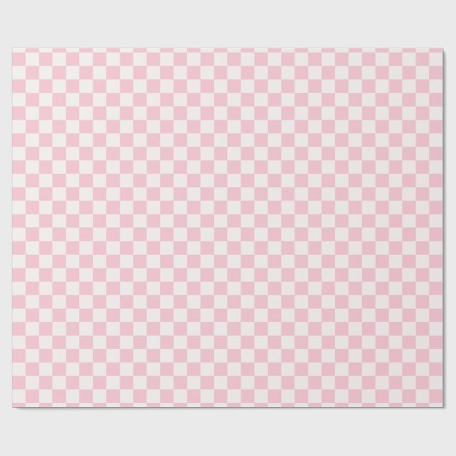 Rosa schackbrädesmönstrad presentpapper (Platt)