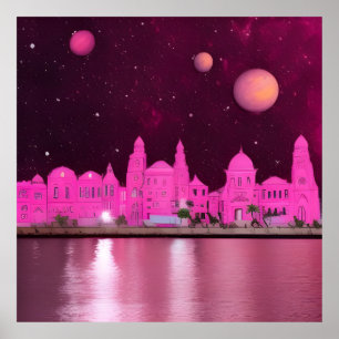 Rosa Science Fantasy City Poster
