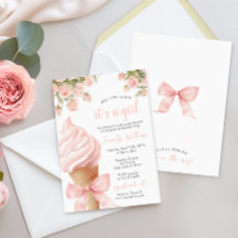 Rosa Scoop Ice Cream Bow Summer Flicka Shower