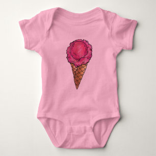 Rosa Scoop Strawberry Ice Cream Waffle Cone Foodie Tröja