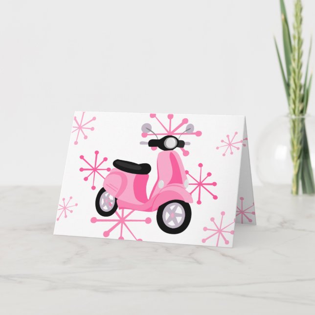 Rosa Scooter Kort (Framsida)