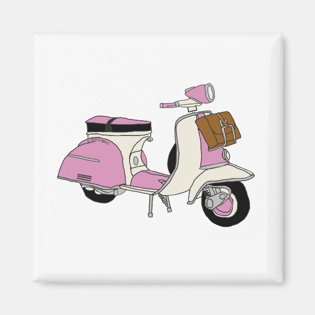 Rosa Scooter Magnet (Framsidan)