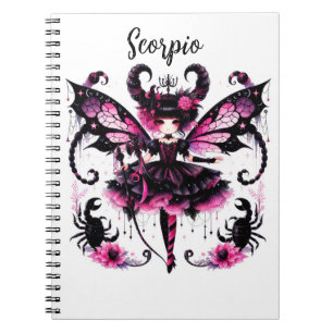 Rosa Scorpion Astrology Zodiac Sign Scorpio Anteckningsbok