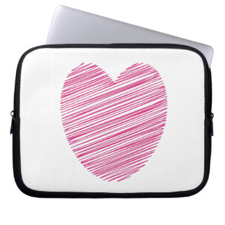 Rosa Scribble Heart Laptop Fodral