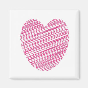 Rosa Scribble Heart Magnet