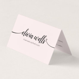 Rosa Script Calligraphy Aftercare Instruction Visitkort