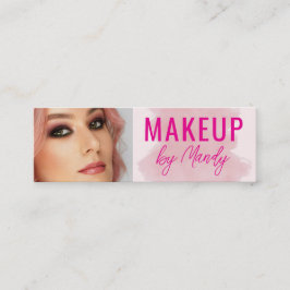 Rosa Script Foto Makeup  Mini Visitkort