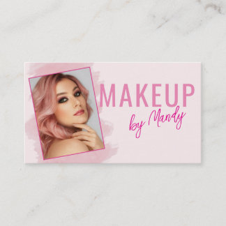 Rosa Script Foto Makeup Visitkort