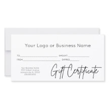 Rosa Script Logotyp Business Gift Certificate