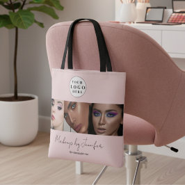 Rosa Script Logotyp Photo Makeup Studio Tygkasse