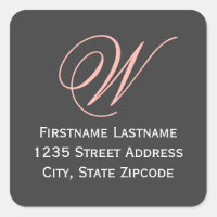 Rosa Script Monogram Initial Returadress