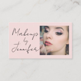 Rosa Script Photo Makeup Visitkort