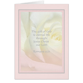 Rosa Scripture för Romans6:23 Hälsningskort