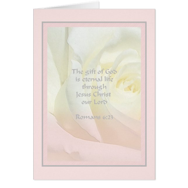 Rosa Scripture för Romans6:23 Hälsningskort (Framsidan)