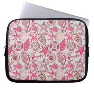 Rosa Sea Mönster Laptop Sleeve