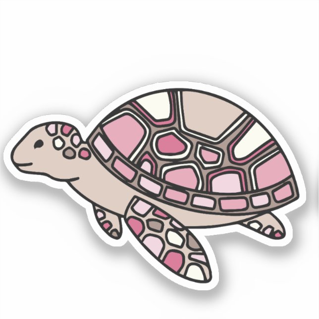 Rosa Sea Turtle Klistermärken (Framsida)