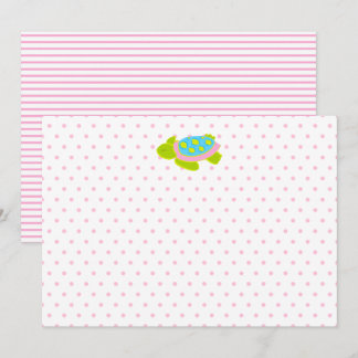 Rosa Sea Turtle Note Card Stationery Kort