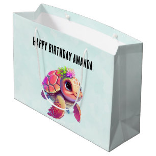 Rosa Sea Turtle Whimsical & Cute Birthday