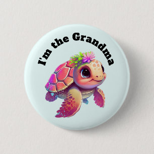 Rosa Sea Turtle Whimsical & Cute Knapp