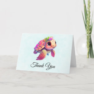 Rosa Sea Turtle Whimsical & Cute Tack Kort