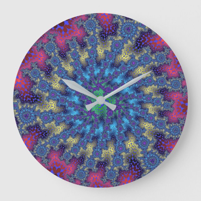 Rosa Seafoam Burst Stor Klocka (Framsida)