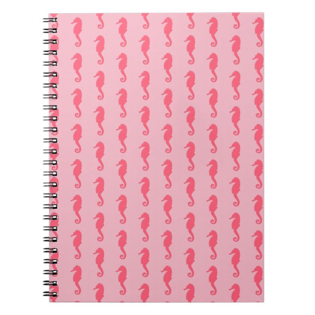 Rosa Seahorse Notebooks Anteckningsbok (Framsidan)