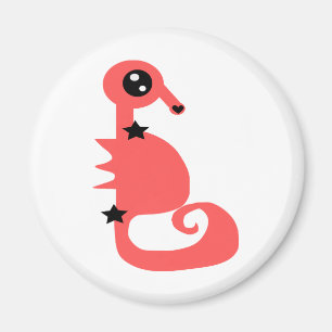 Rosa Seahorse of Kärlek och Stars Magnet