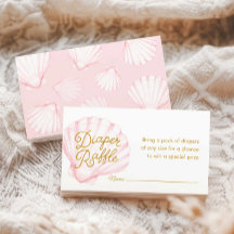 Rosa Seashell Diaper Raffle Biljett