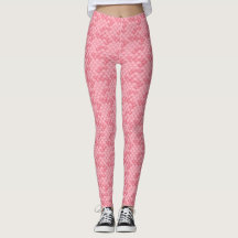 Rosa Seashell Sjöjungfru  Leggings Yoga Byxor