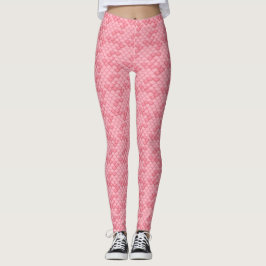Rosa Seashell Sjöjungfru  Leggings Yoga Byxor