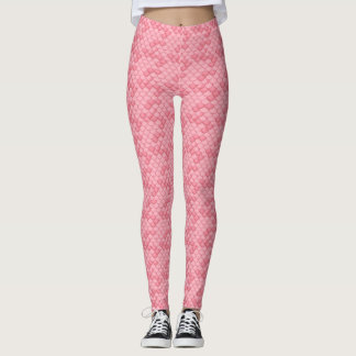 Rosa Seashell Sjöjungfru  Leggings Yoga Byxor