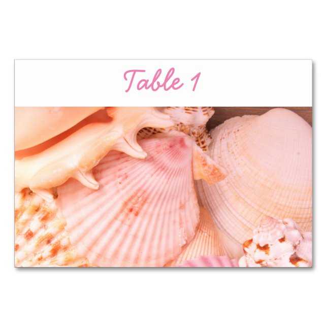 Rosa Seashells Bordsnummer (Framsidan)