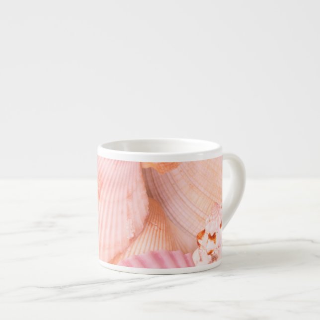 Rosa Seashells Espressomugg (Framsida höger)