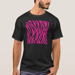 rosa-sebra-tryck (svart) tee