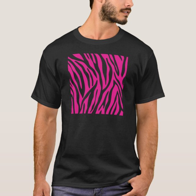 rosa-sebra-tryck (svart) tee (Framsida)